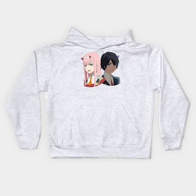 Zero Two Hiro Kids Hoodie by Shiromaru